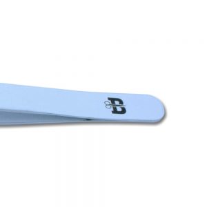 Slant Eyebrow Tweezer Sky Blue & Textured Rubber Feel End