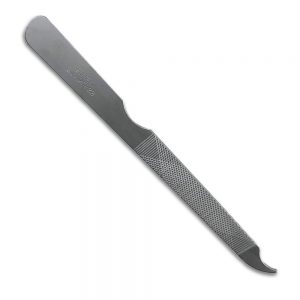 White Nail File Metal Diamond Cut Double Sided Silver