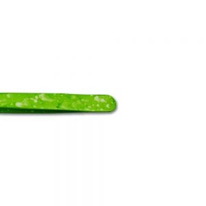 Slant Eyebrow Tweezer Green Dew Drop Finish end