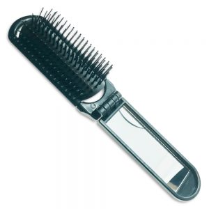 Hair-Brush-Folding-with-Mirror-Black