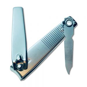 Stainless Steel Finger Nail Clipper Silver File Set of Two