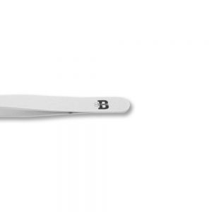 Belini Eyebrow Tweezers Slant Italian Matt Silver end