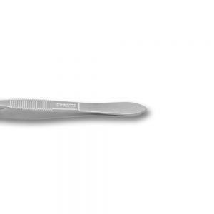 Silver Matt Finish Round Tip Tweezer end
