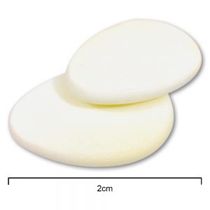 White Oval Powder Puff (2 pcs) 2cm