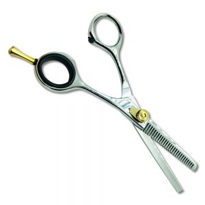 Stainless Steel Silver Barber Thinning Scissor With Gold Hook