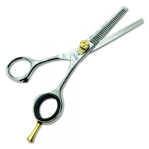 Stainless Steel Silver Barber Thinning Scissor With Gold Hook