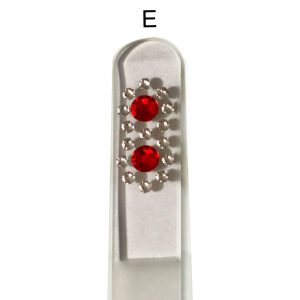 Glass Nail File With Czech Bohemia Crystals Red