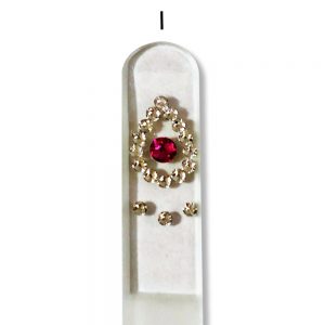 Glass Nail File With Czech Bohemia Crystals red stone