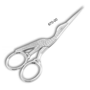 Stainless Steel Eyebrow Stork Scissor Silver